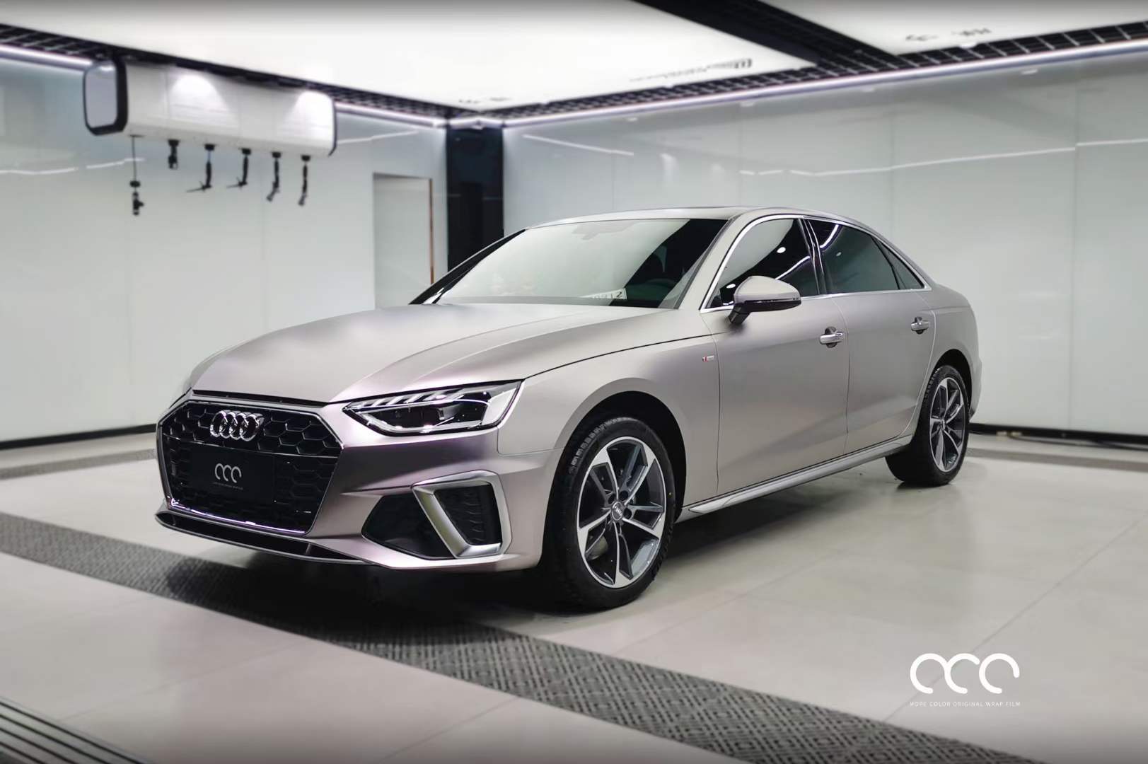 奥迪贴膜漫彩改色膜电光金属战斗灰