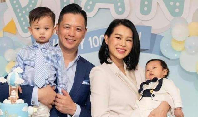 长子 胡杏儿一家为长子庆生，她打扮隆重发际线却堪忧，老公越老越帅气