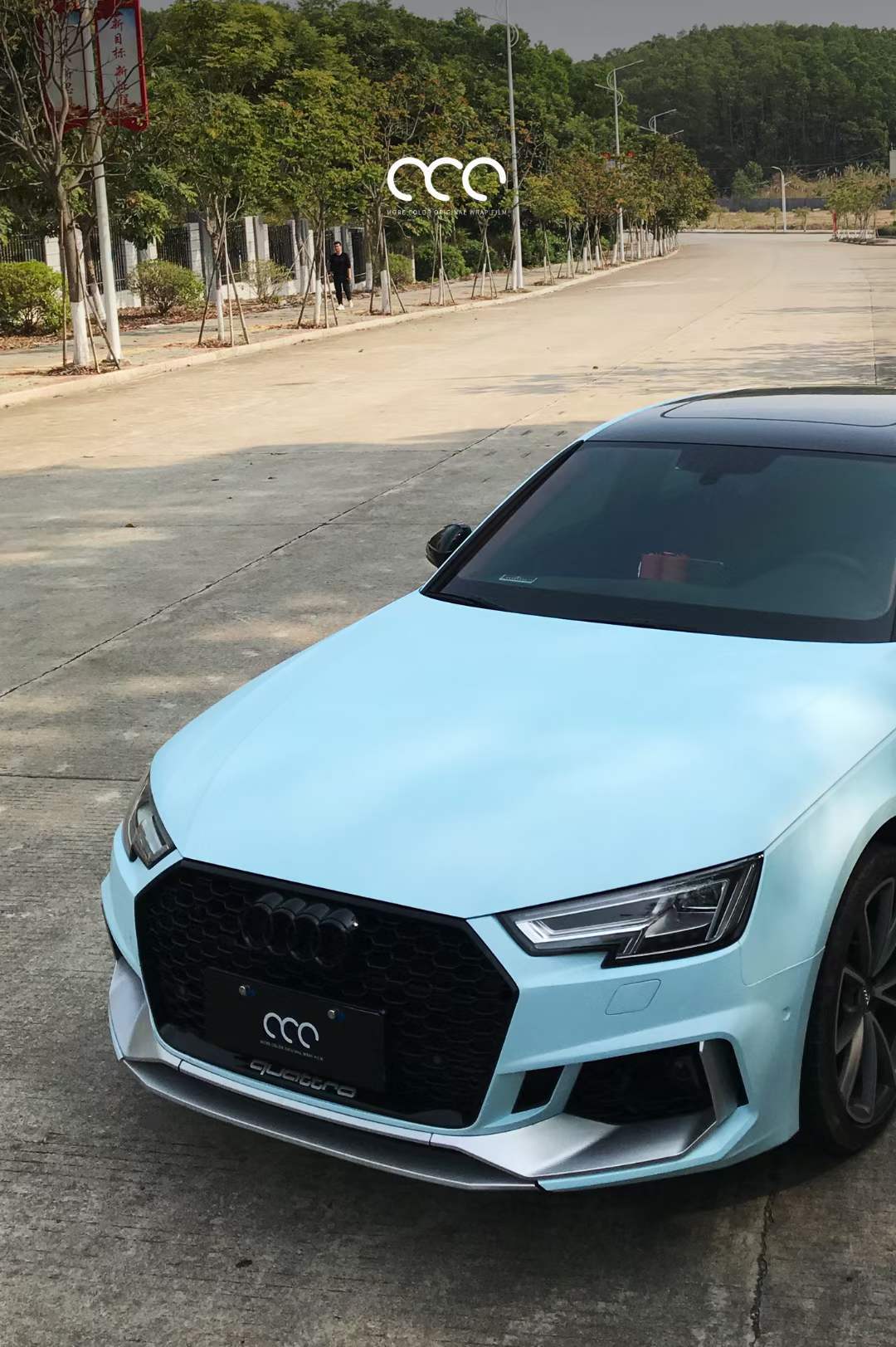 奥迪汽车漫彩改色膜超亚婴蓝