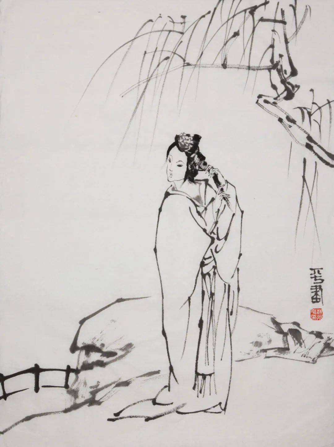 素香淡影杜永平仕女图作品欣赏