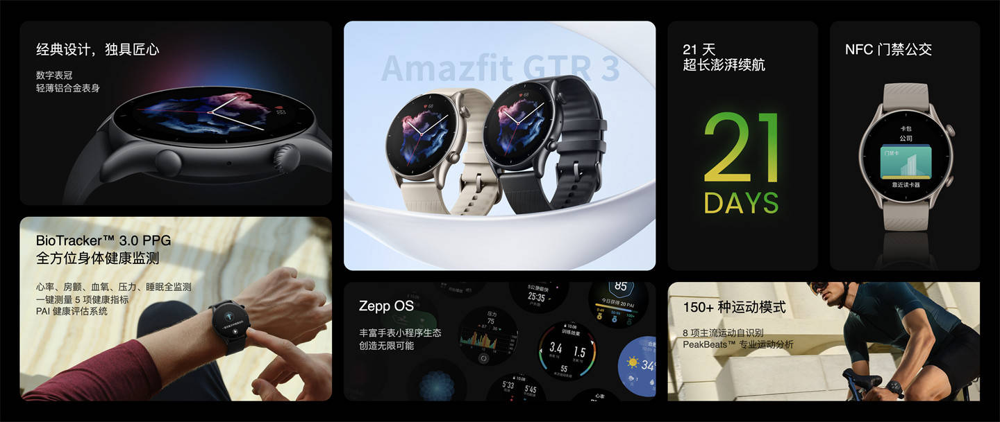 899元起，华米Amazift GTR 3/GTS 3系列发布：首发血压监测