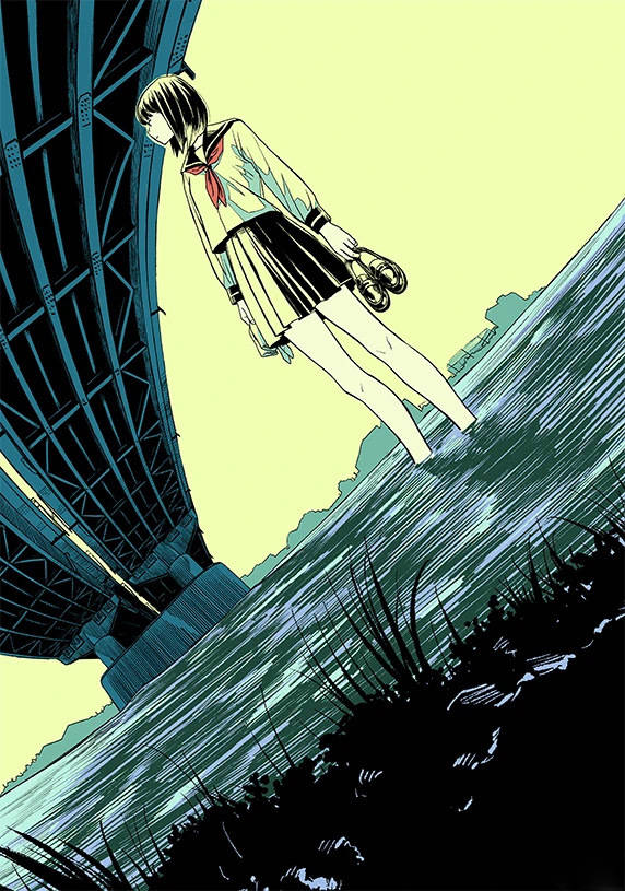 田中 美少女辅以工业元素的插画,不搭界却又能和谐并存