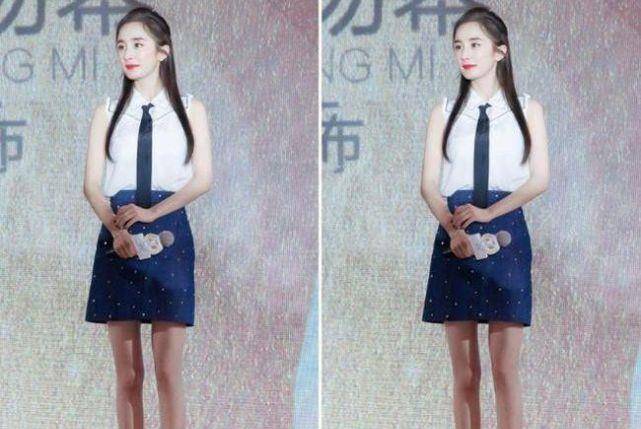 漂亮 杨幂为什么钟爱穿裙子,却很少穿裤子,看看她的腿就知道