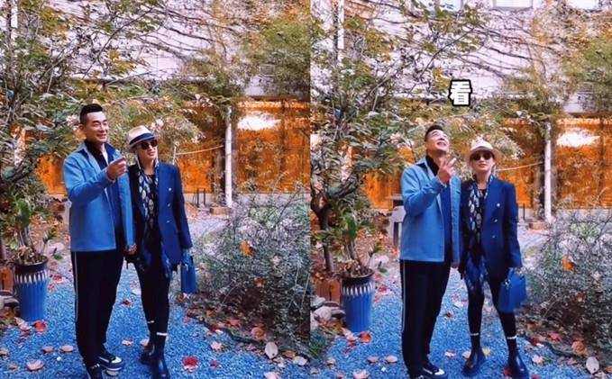 垫肩 赵文卓夫妇罕同框耍花枪!娇妻穿西装拎名包,阔太打扮一看就强势