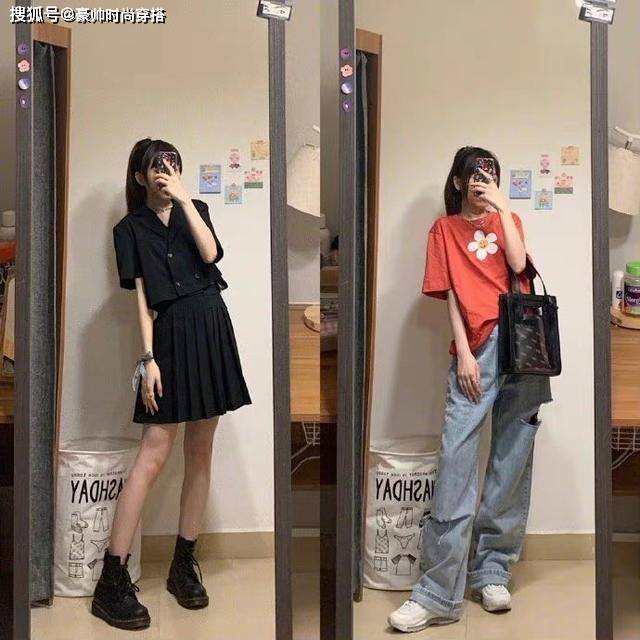 的比例 被“高中生”的日常穿搭美到了，不仅元气减龄，还很时尚好看