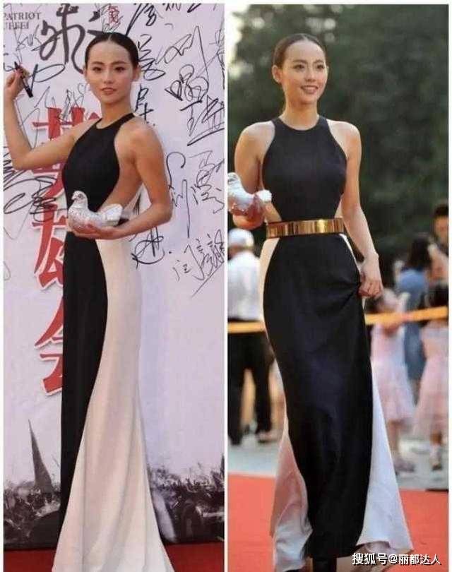 身材 张嘉倪为显身材太拼了,穿连衣裙腰间勒“金腰带”,身材太惹眼