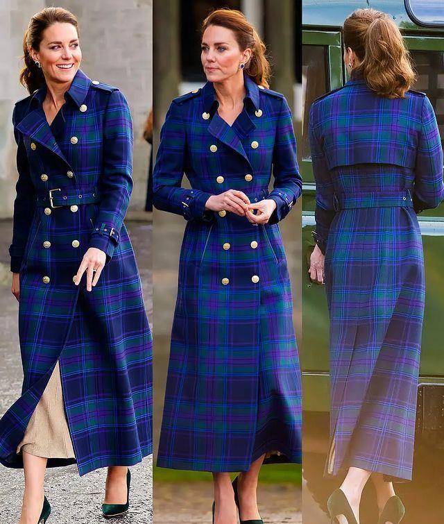 曲线 凯特冬季穿大衣还要光腿，气质复古优雅，生完娃也不怕冻