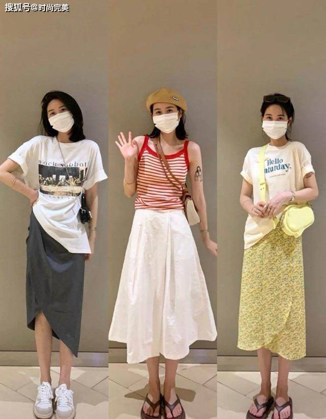 夏天 很适合职场女人的穿搭：长上衣+半身裙，时髦优雅，还很显高级