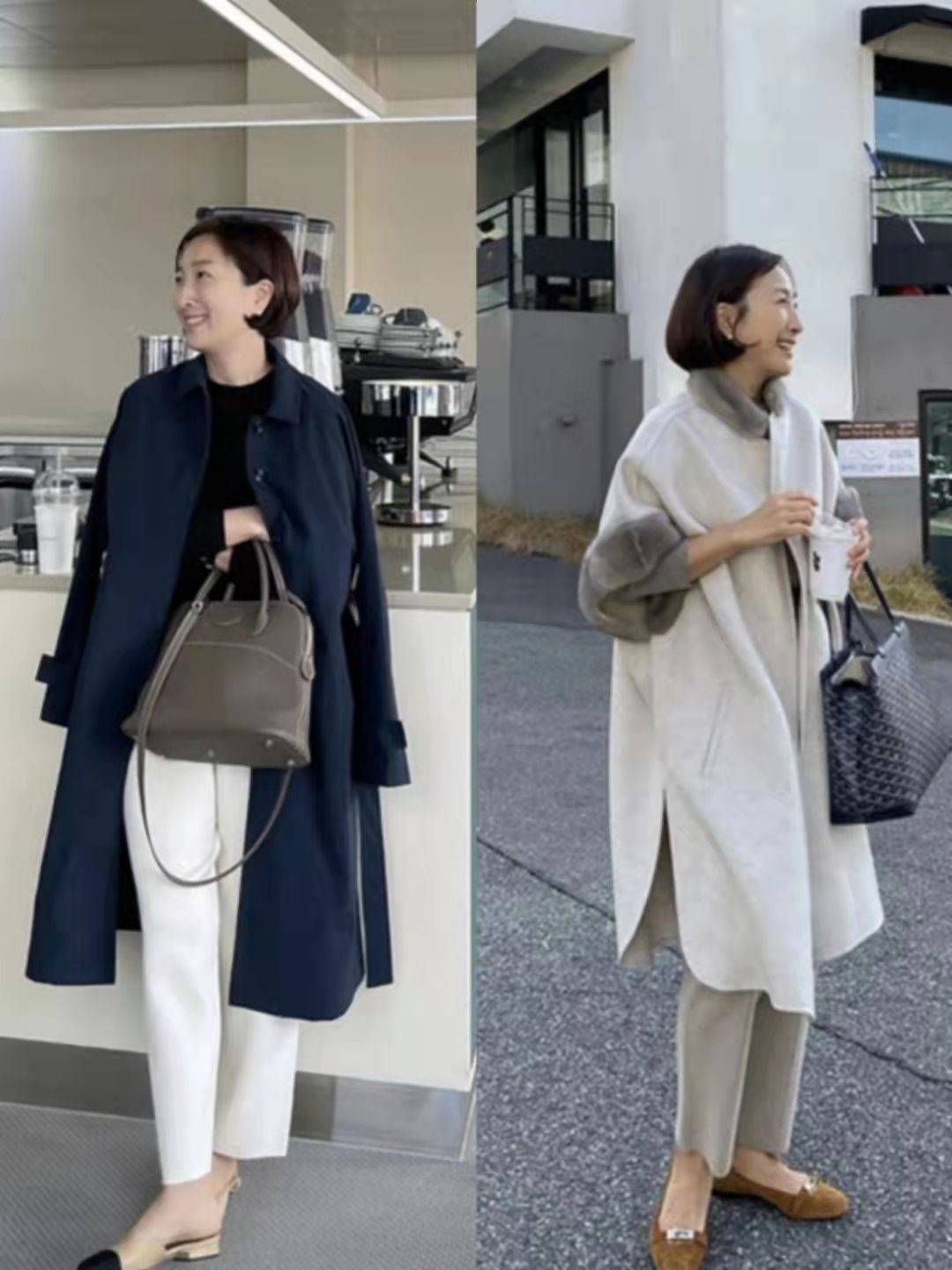 大衣 “斗篷式外套+平底鞋”,才是50岁冬季最佳搭配,舒适高级又气质