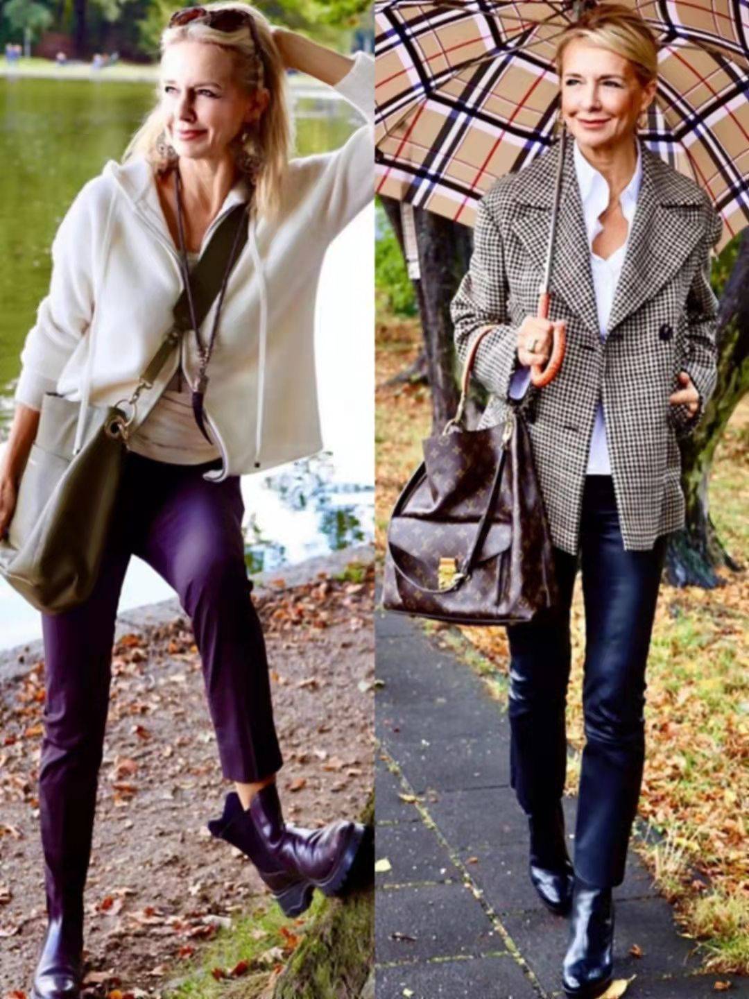 颜色 “小脚裤+短靴”，才是50、60岁女人的冬季打扮，时尚气质显腿长