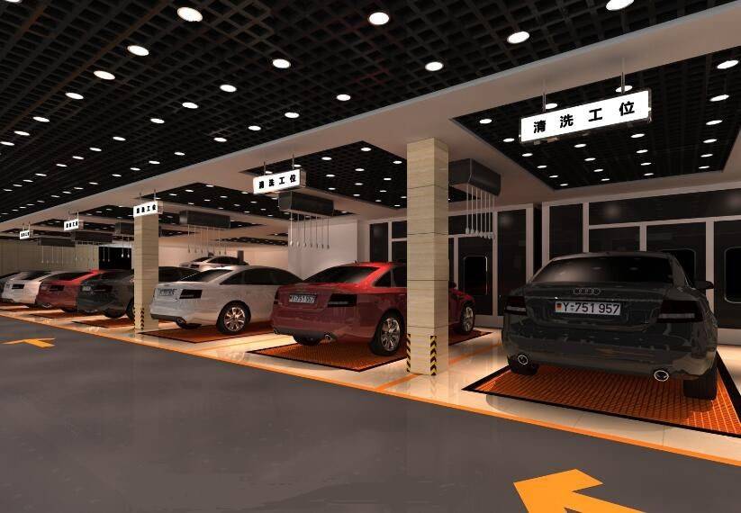 汽车美容服务店铺装修设计流程及效果图