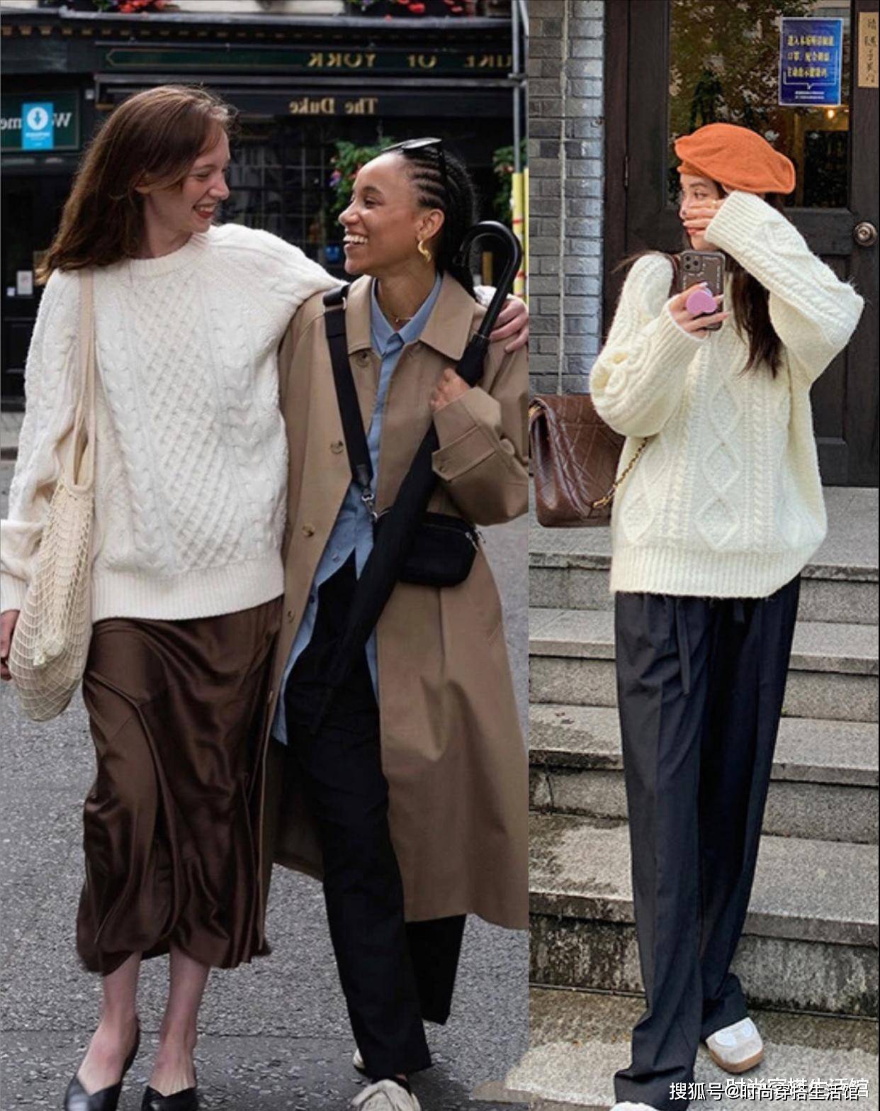 效果 ?看了很多杂志和博主穿搭，突然发现白毛衣太百搭了，冬天穿超美