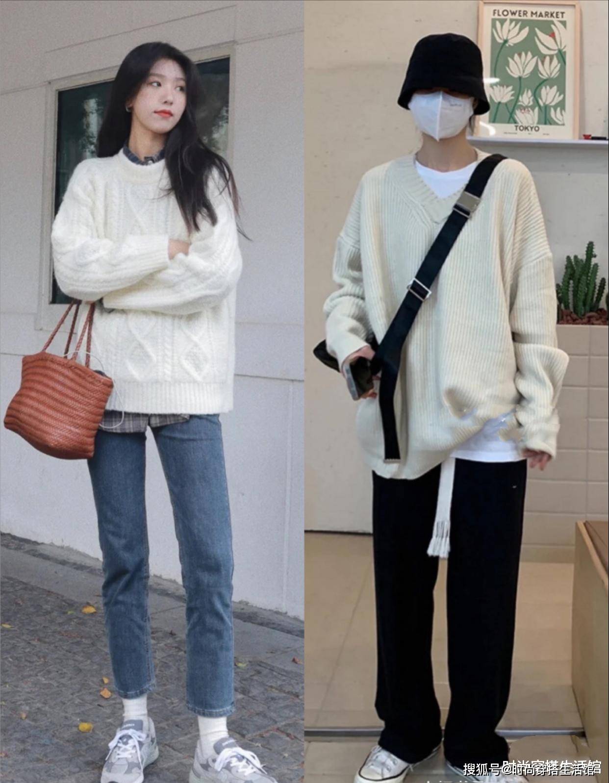 效果 ?看了很多杂志和博主穿搭，突然发现白毛衣太百搭了，冬天穿超美