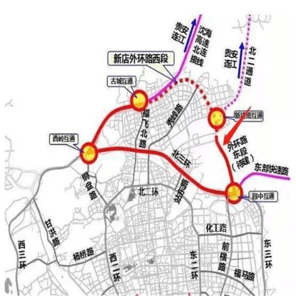 厦坊路(延伸段建设中),坂中路三横:秀峰路,战坂路,三环快速【立体交通
