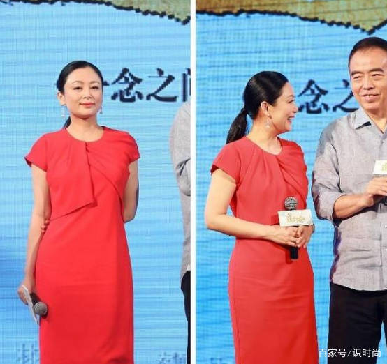 黑色 52岁陈红依然是不服老,穿鲜艳红裙搭配黑丝,身材一点也不显臃肿