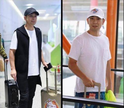 显得 赵文卓不愧是“最帅法海”，穿红T恤配黑中裤，尽显成熟硬汉身材