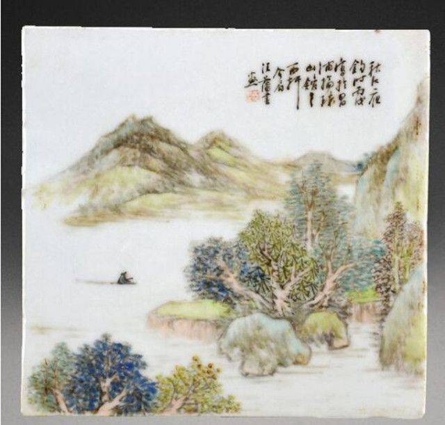 中国美術 清末 民国早期 淺降彩瑞獸紋瓷板 中国美術 清末 民国早期 淺降彩瑞獸紋瓷板 中国美術 清末 民国早期 淺