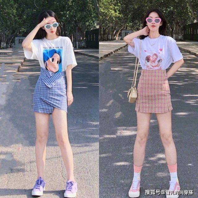 黑色 简简单单的T恤搭出点不一样，元气有活力！展现夏日多变形象