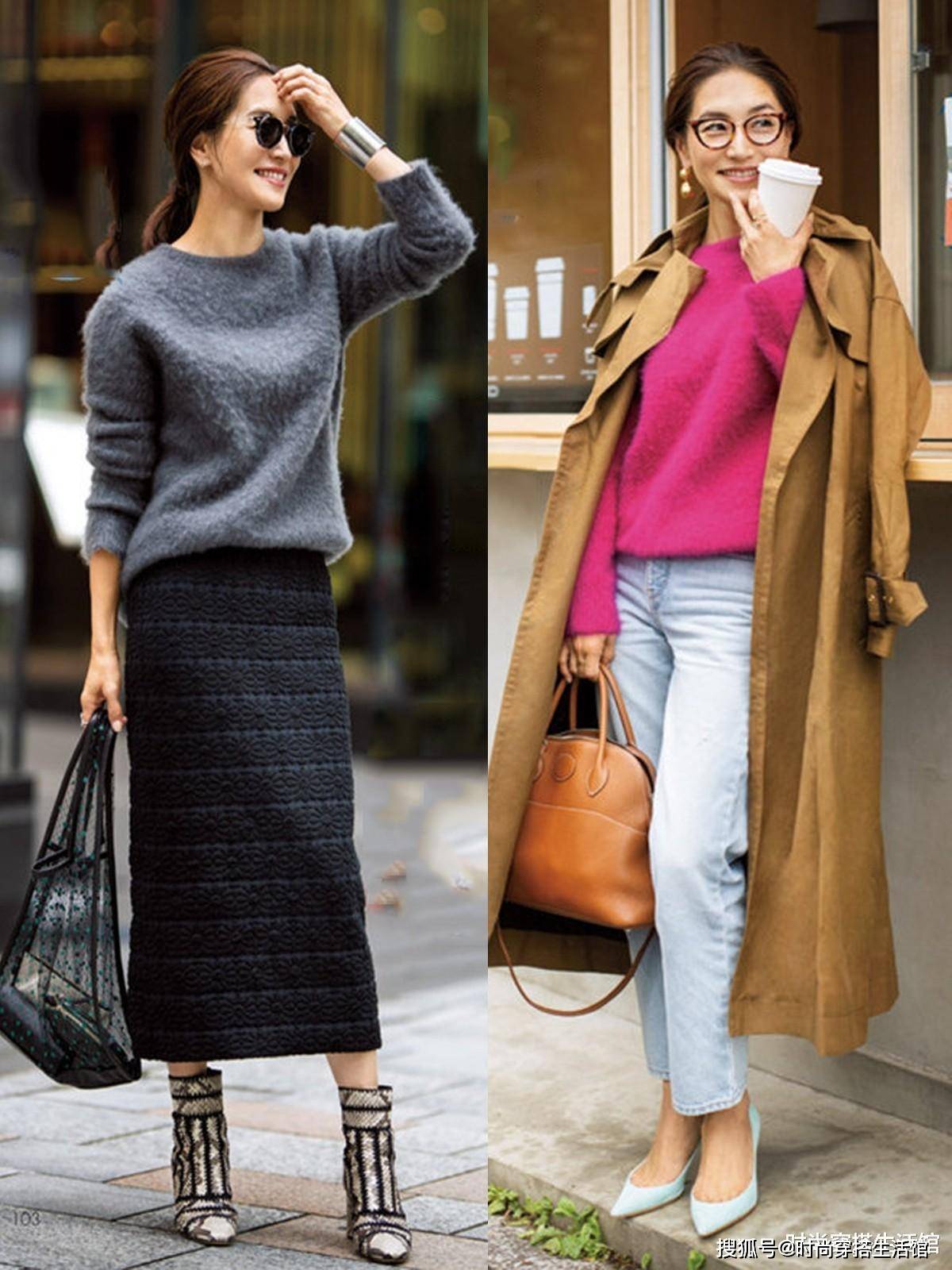 毛衣 肤色暗黄女人少穿黑白灰,手把手教你配色技巧,时髦高级又显白