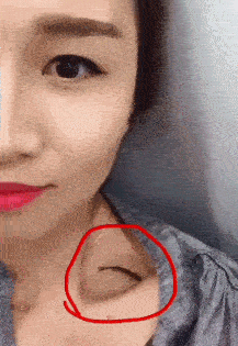 搞笑美女秀锁骨动态图!