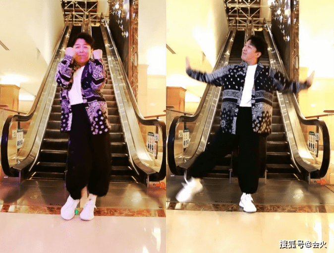 音乐节拍|47岁黄渤电梯前热舞！扭动腰肢表情搞怪，穿花衬衫太新潮