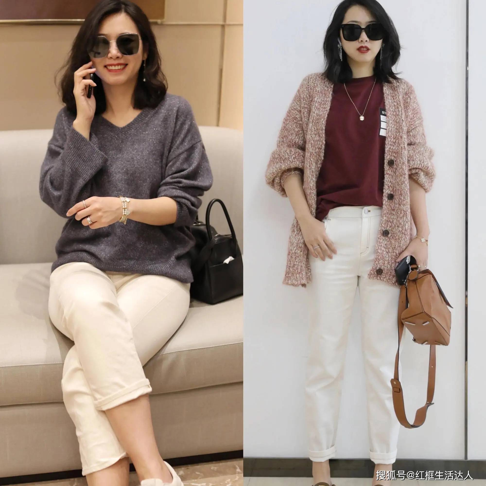 条纹 三四十岁的女人这样穿才正确，留有空间感的衣着款式最好，舒适自在