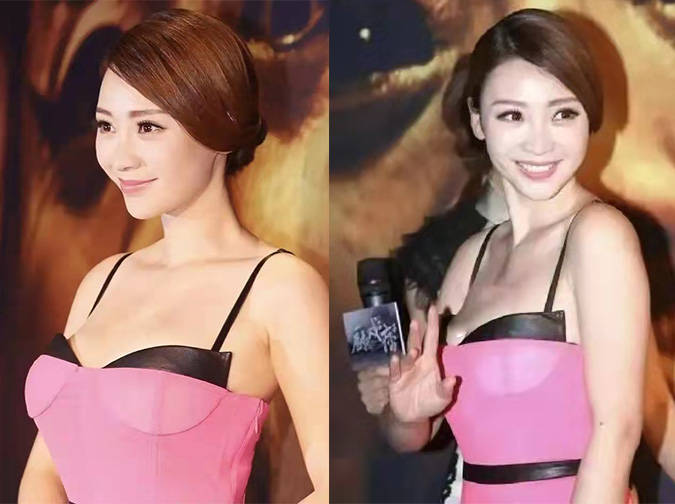 都美如柳岩的“原装身材”真绝，穿拼色吊带裙亮相，连侧面照都美如画