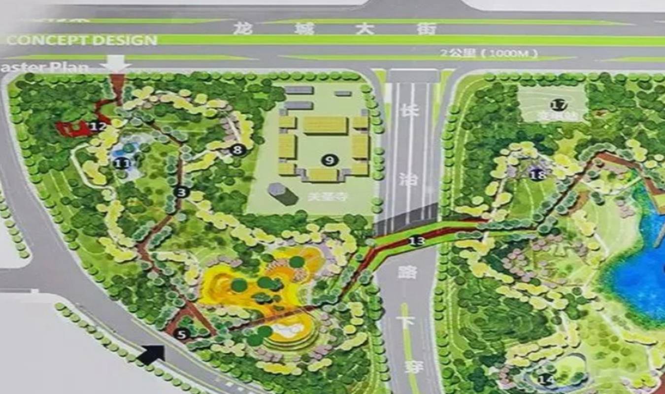 太原在建一座南部最大公园,占地363亩,分为东西两个部分_龙城