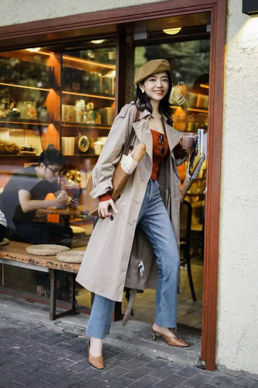 黑色 入冬后别忘记“风衣”穿搭，瞧三木示范，气质高级显身材