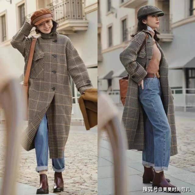 女孩子 寒冷冬日穿大衣,除了可以搭配打底裤,这4款裤子穿搭也非常洋气