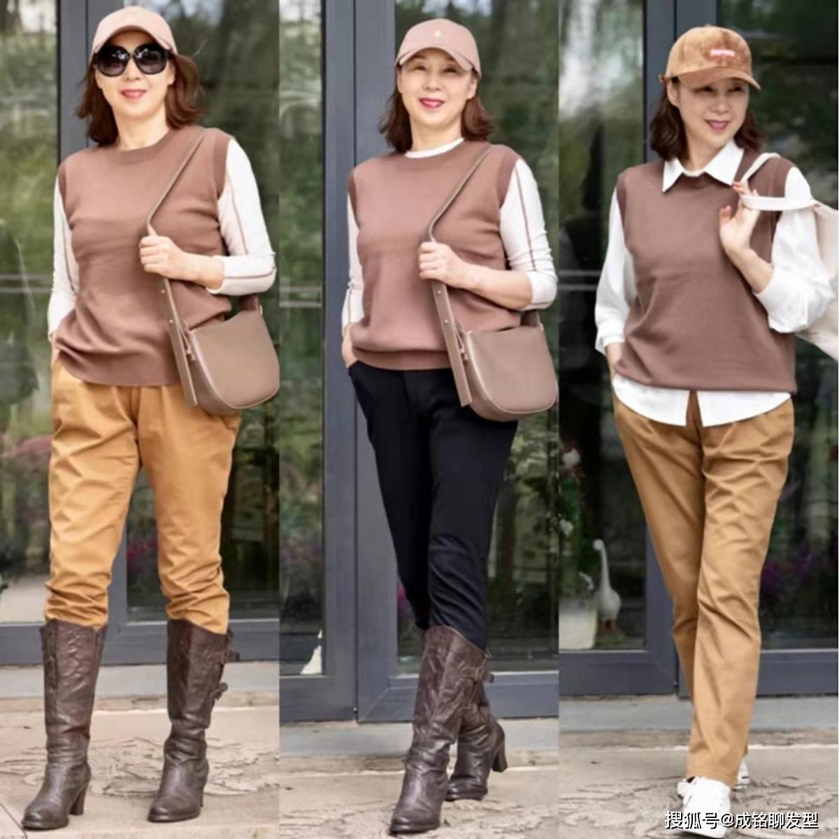 驼色 65岁的阿姨会穿,每套衣服都充满精致时尚范,不仅舒服又显年轻