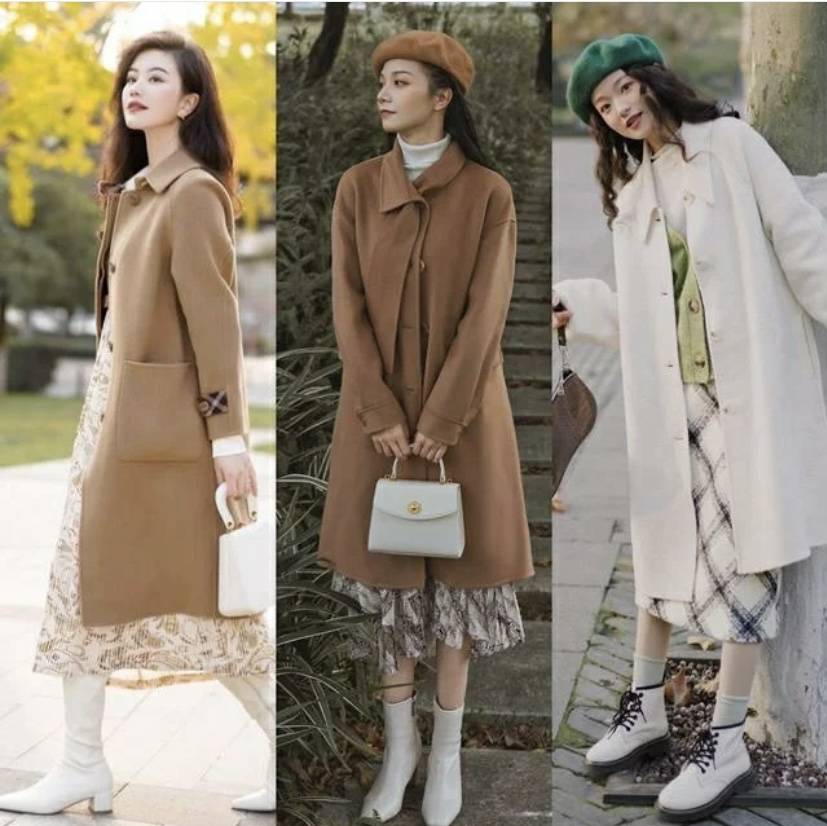 整体 “大衣+靴子”,适合成熟女性的高级优雅风格,谁穿谁美
