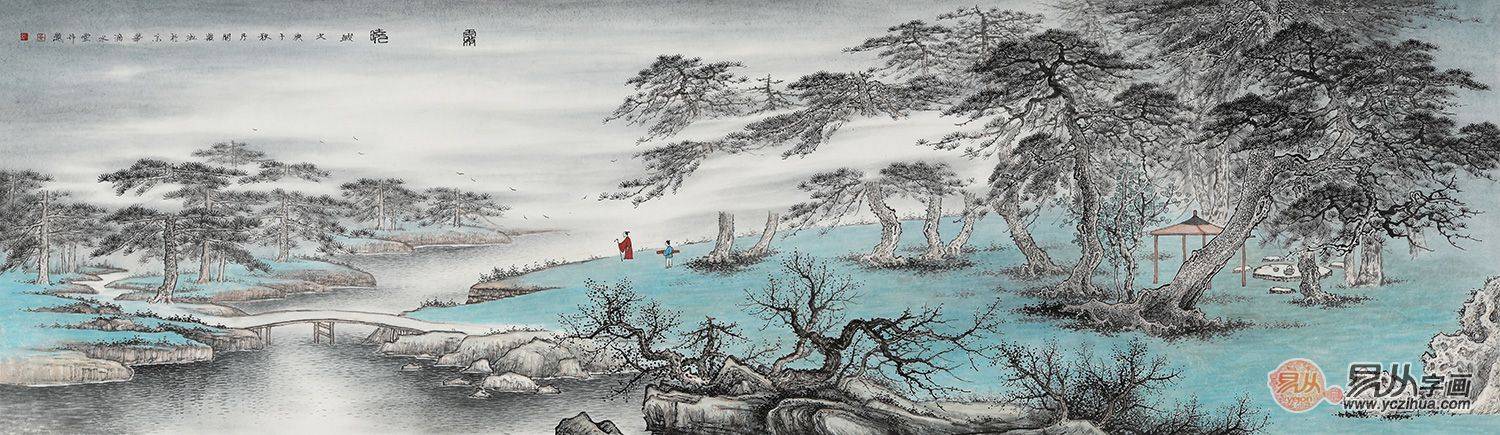 黄开丛仿古山水画 静谧清幽雅致 美哉妙哉