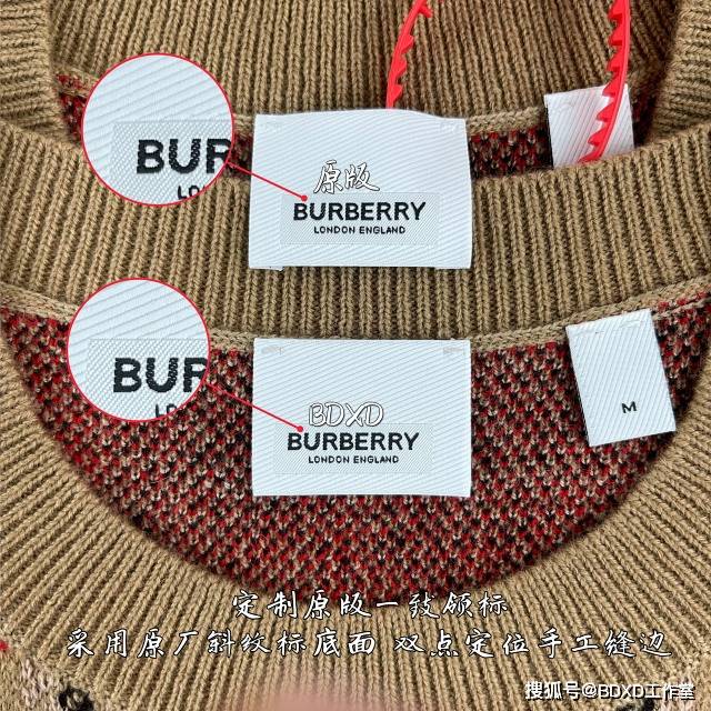 细节 巴宝莉/Burberry 21FW 对比感格纹羊绒针织衫