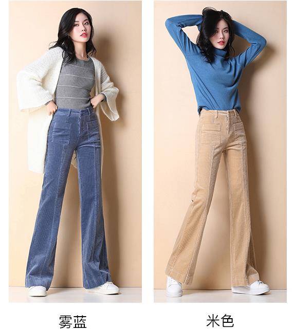 灯芯绒 不要再穿阔腿裤和小黑裤了，今冬这条裤子最流行！保暖显瘦真好穿