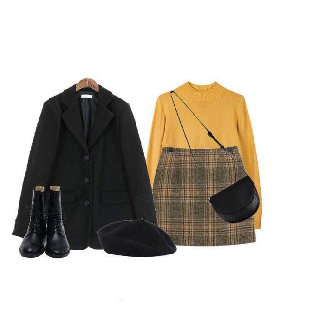 下半身 黄色的冬日穿搭！黄色针织衫的多种穿搭方式，让你一周穿搭不重样