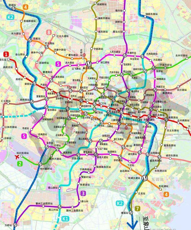 宁波市地铁线路图高清图片