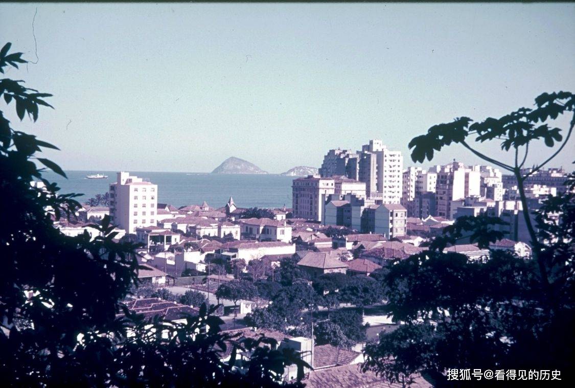 彩色老照片 1938年巴西里约热内卢 美丽的海湾