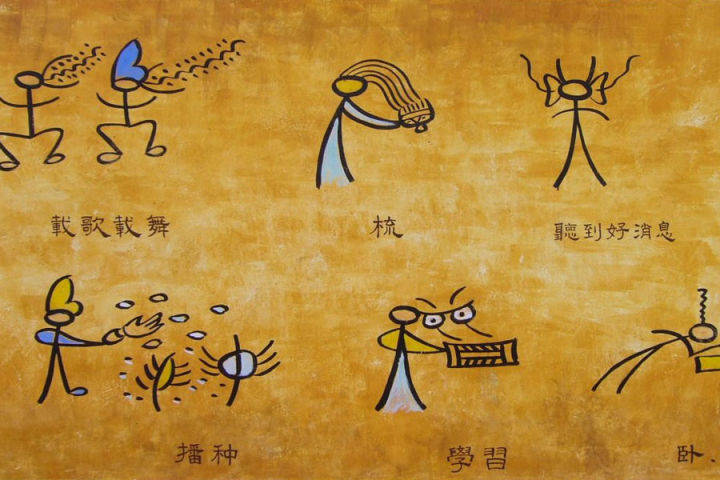 东巴文是目前世界上罕见仍使用着的原始象形文字,它比图画进步,但又比