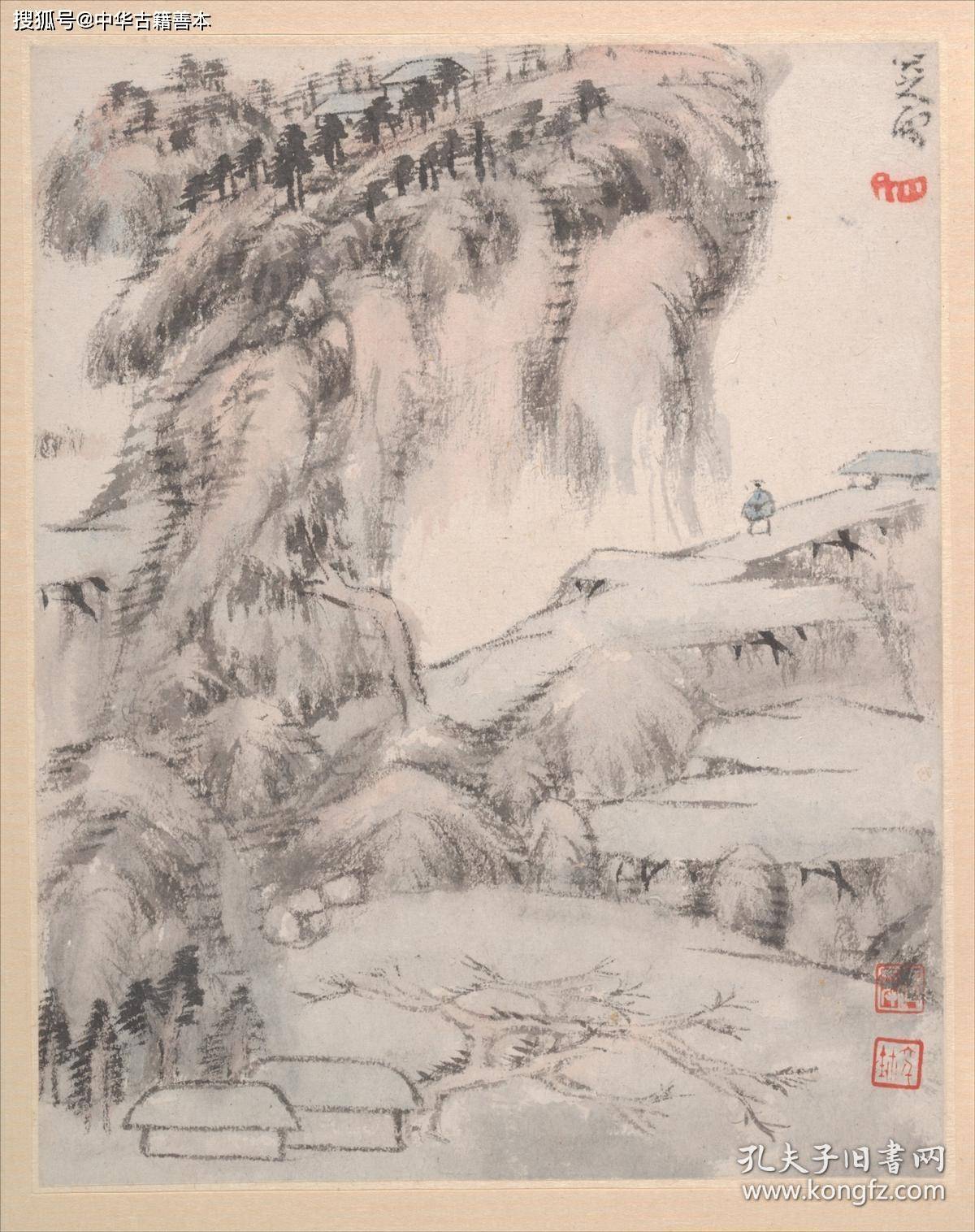 册页|八大山人绘画册页：明清水墨写意画划时代的大师