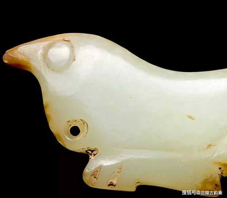 黃玉白玉。古玉劍玉刀。玉配件。褐色深沁古龍紋。人物精雕緻密