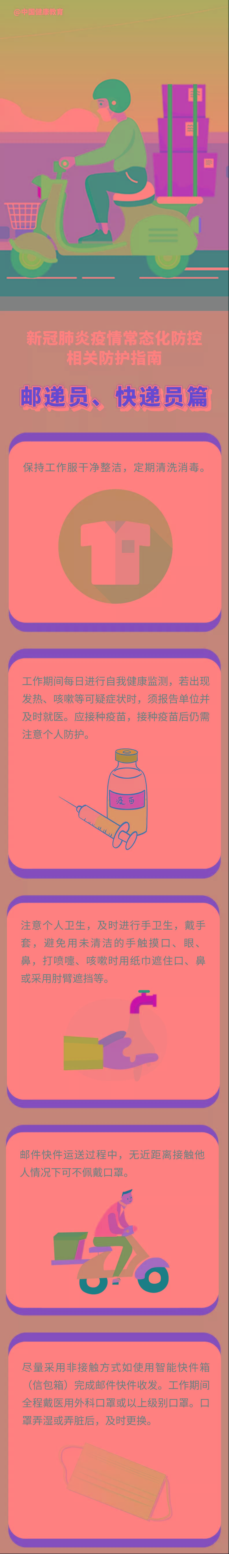 教育|健康科普｜新冠肺炎疫情常态化防控防护指南之邮递员、快递员篇