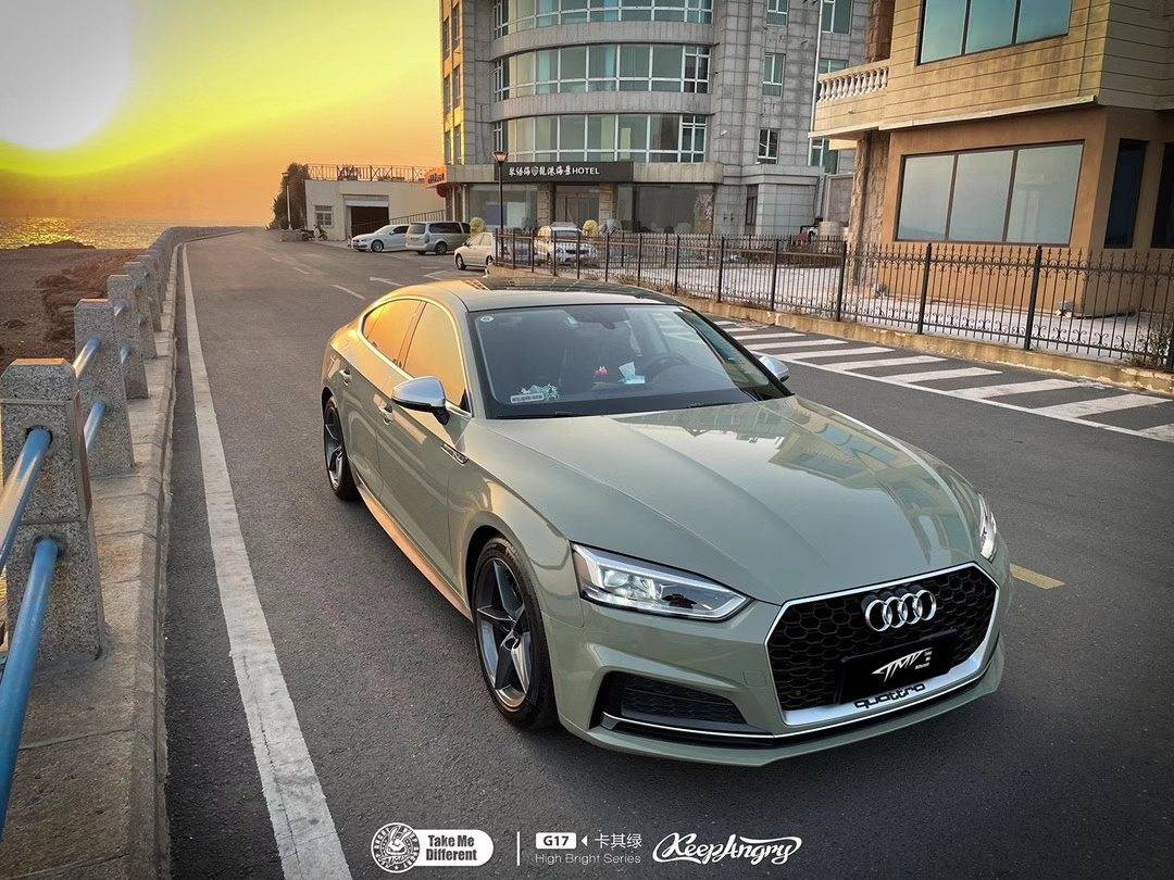 tmd潮牌改色膜奥迪a5卡其绿