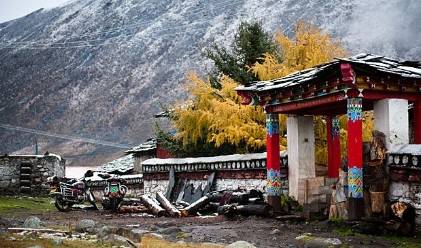 传说中最后的秘境村，被雪山四面环绕，人与动物和谐相处