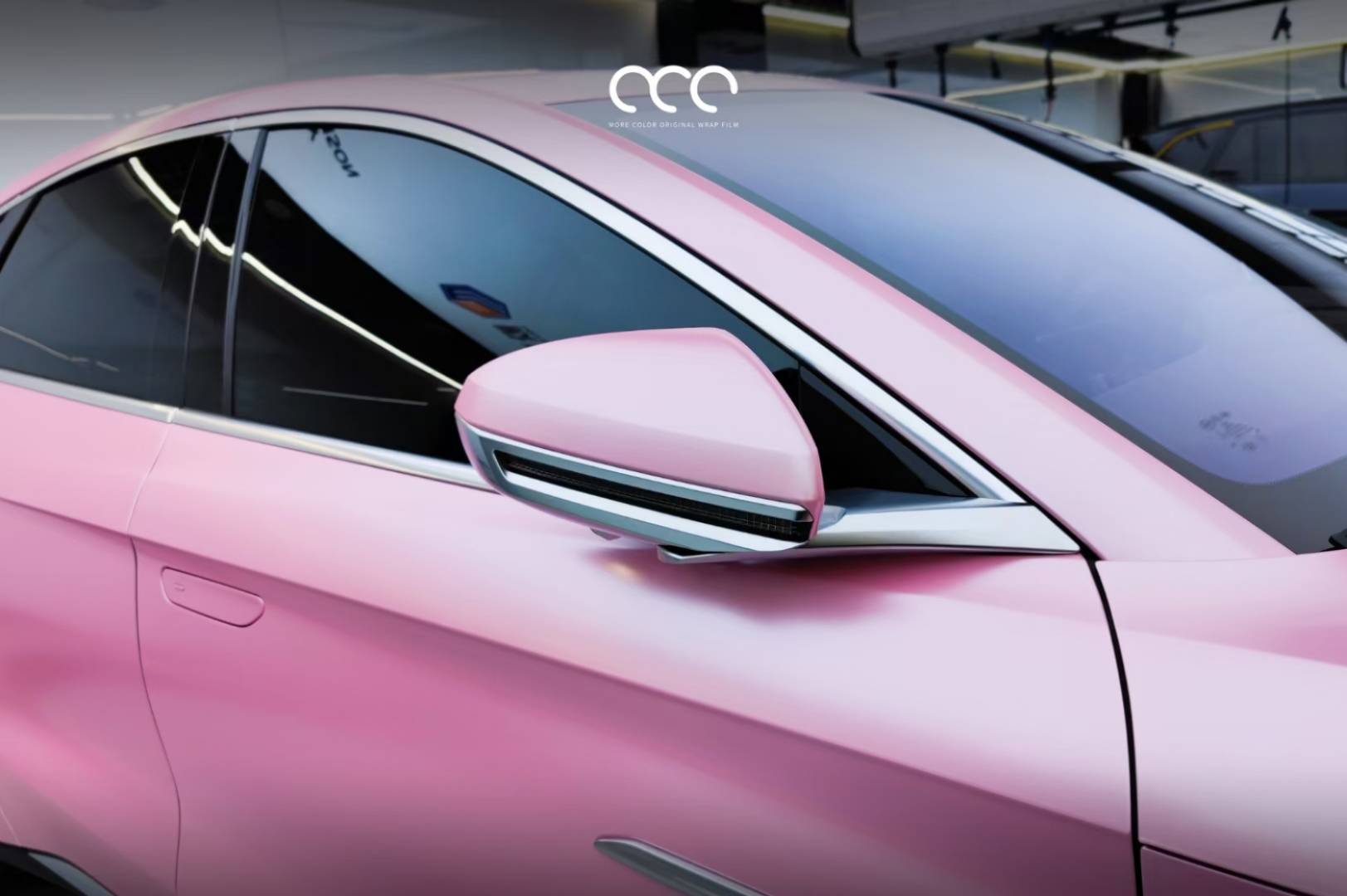 比亚迪汉改色贴膜漫彩改色膜电光金属樱花粉_pink_sakura_色差