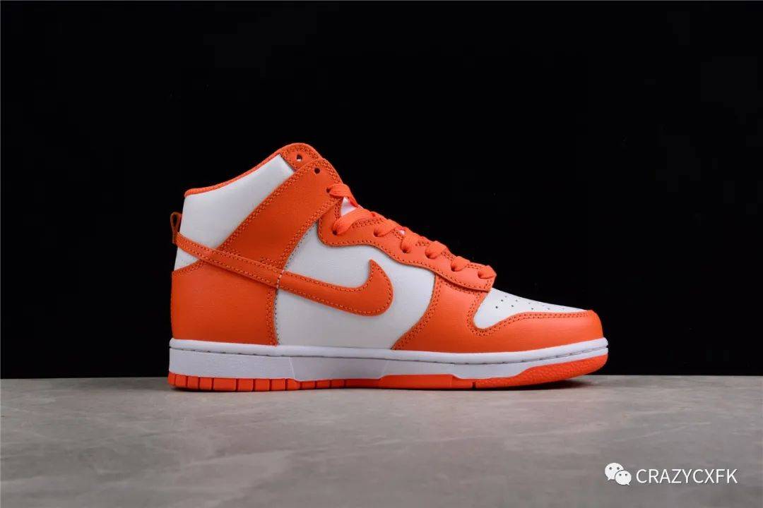 耐克白橙复古 nike sb dunk high retro orange blaze 高帮运动板鞋