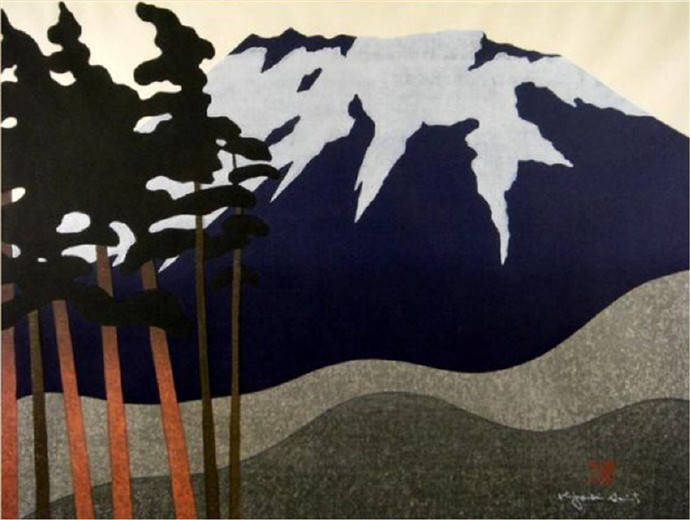 日本近代版画大师斋藤清风景系列版画作品_艺术_大自然_坂下