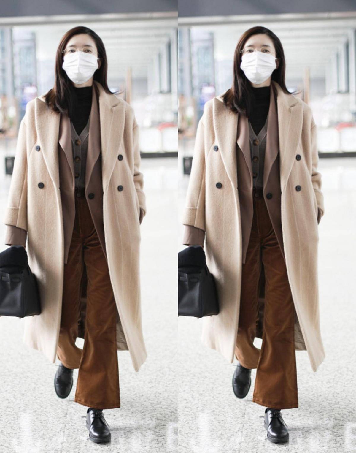 形象 冬天穿丝绒真挺适合,不仅保暖还显白,江疏影穿着可高级了