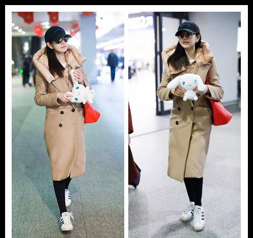 颜色 陈妍希长得好可爱,脸蛋圆润身材却很纤细,穿羽绒服都不胖