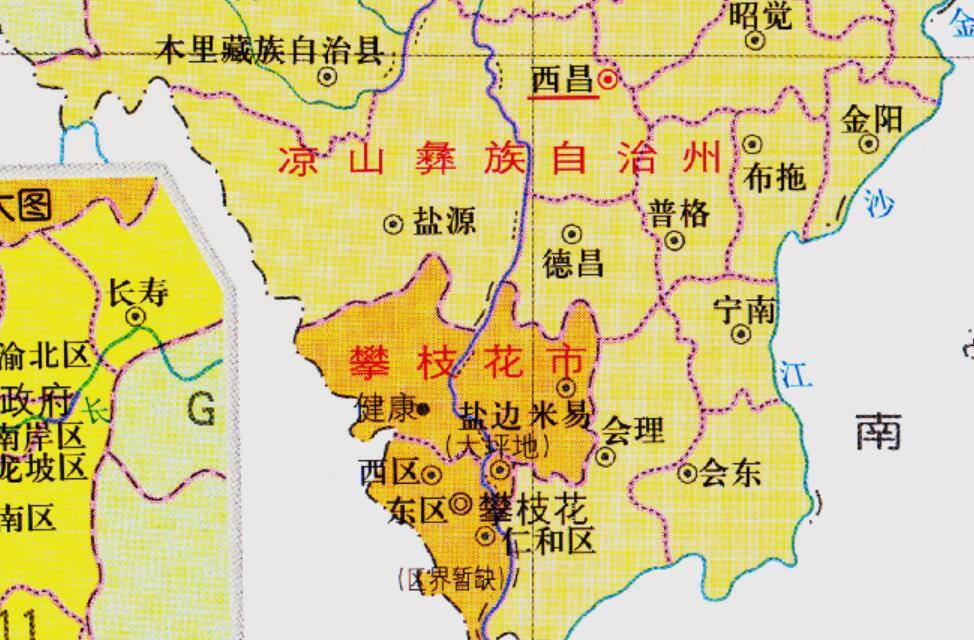 四川与云南交界处地图图片